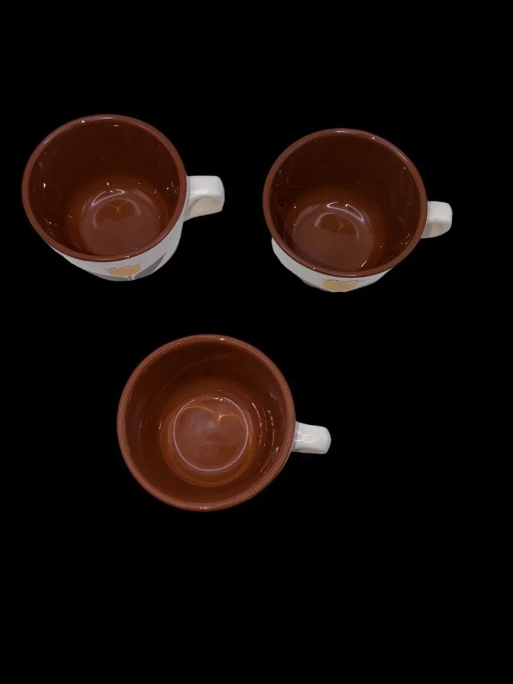 Set of 3 Vintage Stangl Pottery Country Garden Tulip Stoneware Coffee Cups Mugs